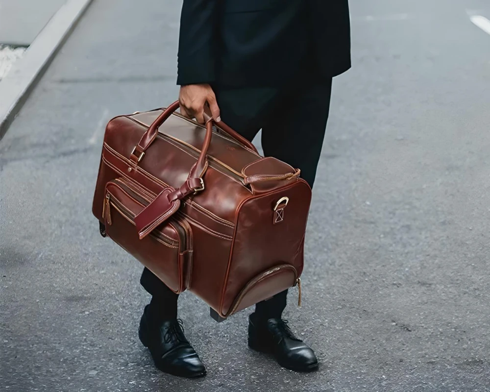 leather garment bag carry on